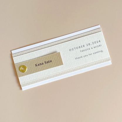 しおり型エスコートカード“shiori”[beige]|Bタイプ【結婚式 ペーパー エスコートカード】