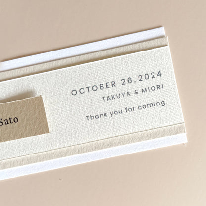 しおり型エスコートカード“shiori”[beige]|Bタイプ【結婚式 ペーパー エスコートカード】