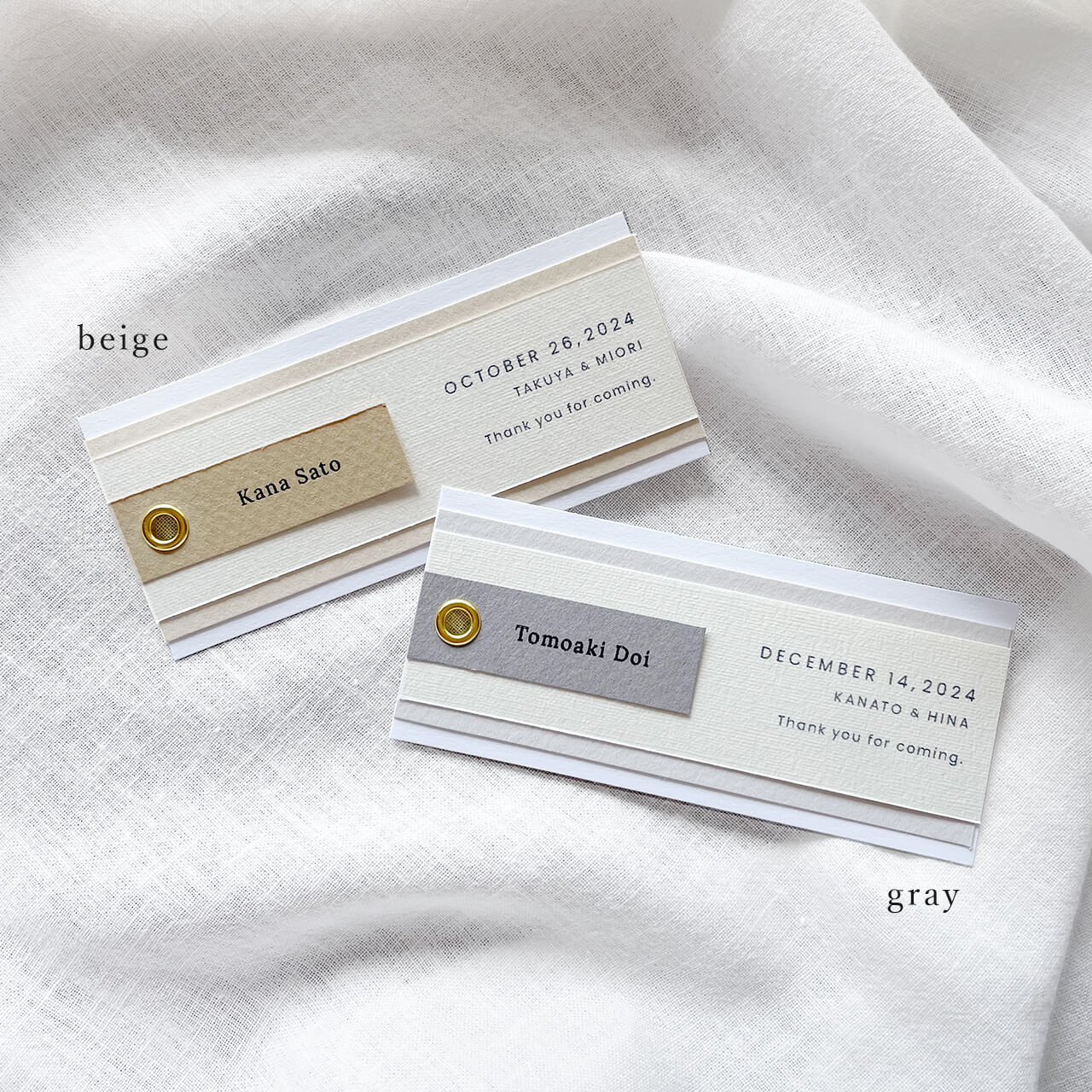 しおり型エスコートカード“shiori”[beige]|Bタイプ【結婚式 ペーパー エスコートカード】