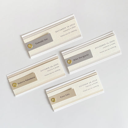 しおり型エスコートカード“shiori”[beige]|Bタイプ【結婚式 ペーパー エスコートカード】