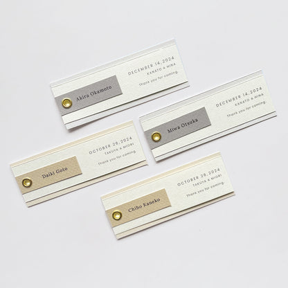 しおり型席札“shiori”[beige]|Aタイプ【結婚式 ペーパー 席札】