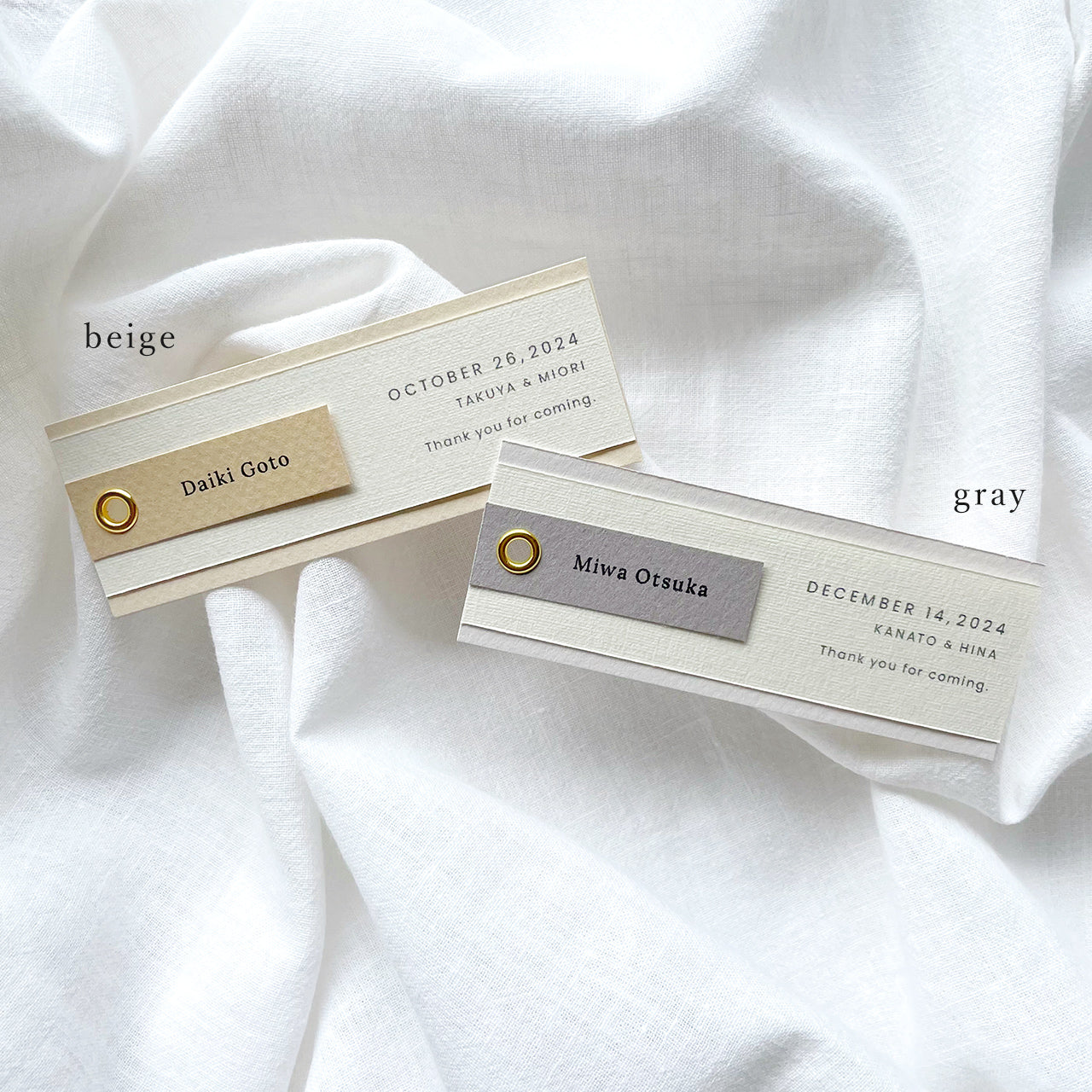 しおり型席札“shiori”[beige]|Aタイプ【結婚式 ペーパー 席札】 – 結婚