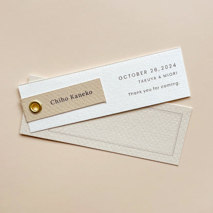 しおり型席札“shiori”[beige]|Aタイプ【結婚式 ペーパー 席札】