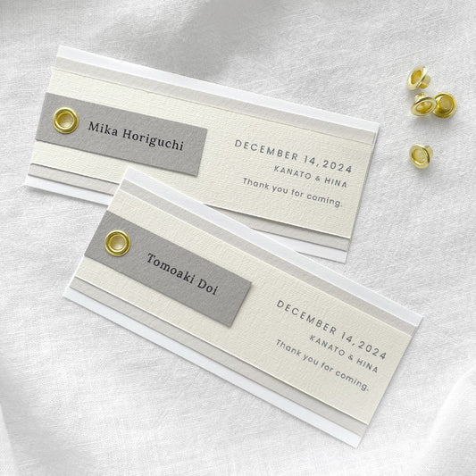 しおり型エスコートカード“shiori”[gray]|Bタイプ【結婚式 ペーパー エスコートカード】