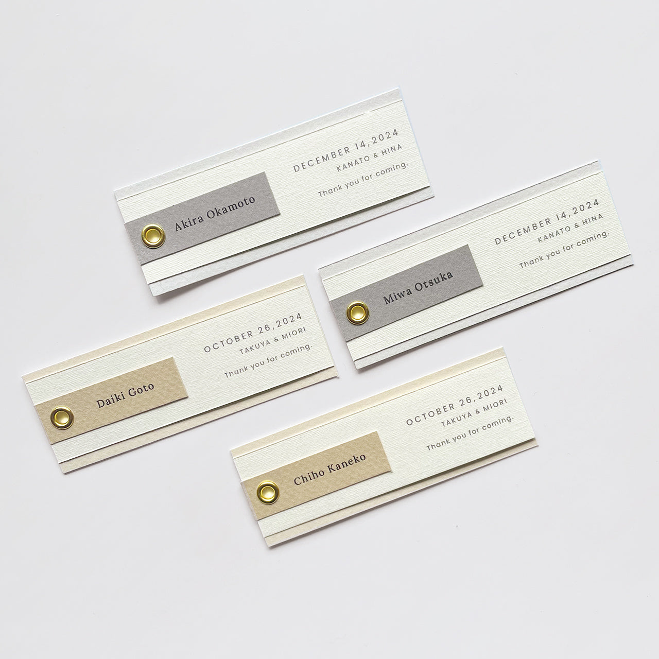 しおり型席札“shiori”[gray]|Aタイプ【結婚式 ペーパー 席札】