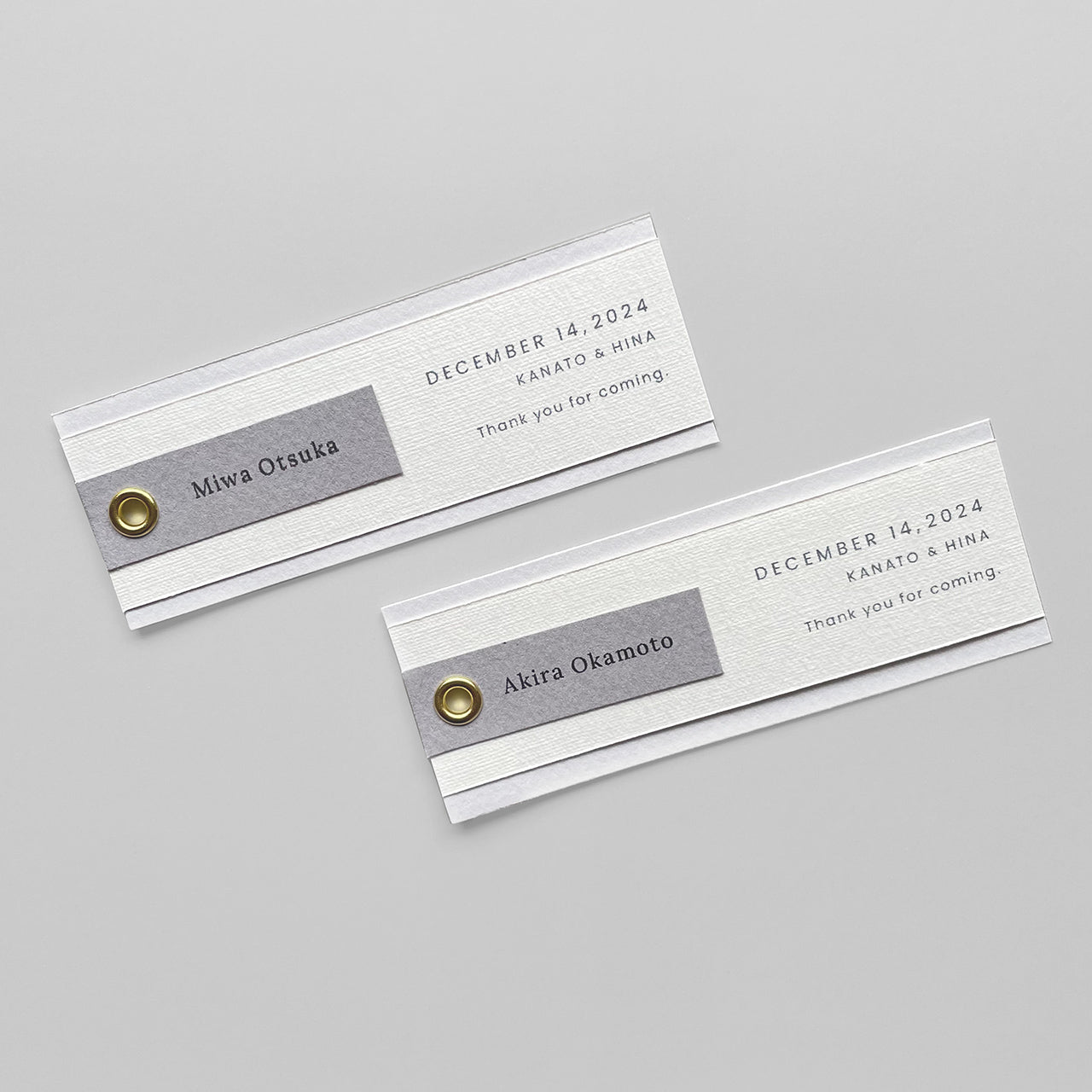 しおり型席札“shiori”[gray]|Aタイプ【結婚式 ペーパー 席札】