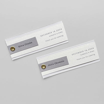 しおり型席札“shiori”[gray]|Aタイプ【結婚式 ペーパー 席札】