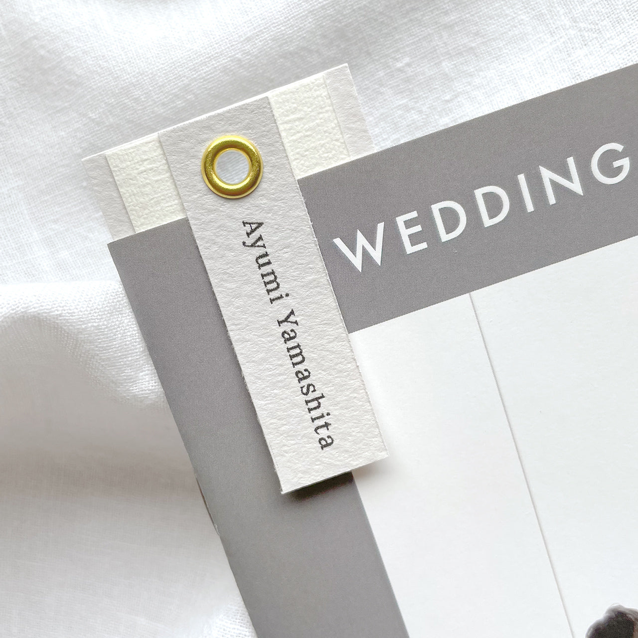 しおり型席札“shiori”[gray]|Aタイプ【結婚式 ペーパー 席札】