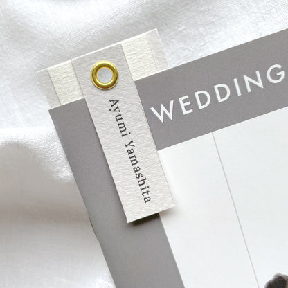 しおり型席札“shiori”[gray]|Aタイプ【結婚式 ペーパー 席札】