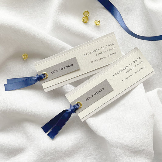 しおり型席札“shiori”[gray]|Aタイプ【結婚式 ペーパー 席札】