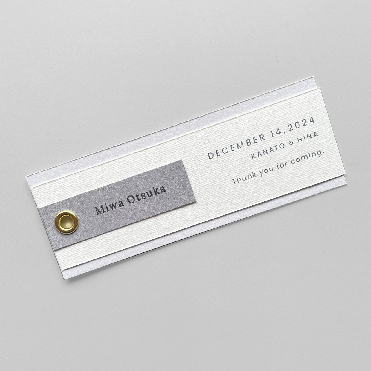 しおり型席札“shiori”[gray]|Aタイプ【結婚式 ペーパー 席札】 – 結婚