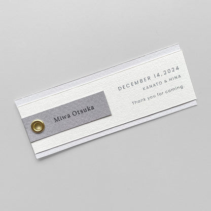 しおり型席札“shiori”[gray]|Aタイプ【結婚式 ペーパー 席札】