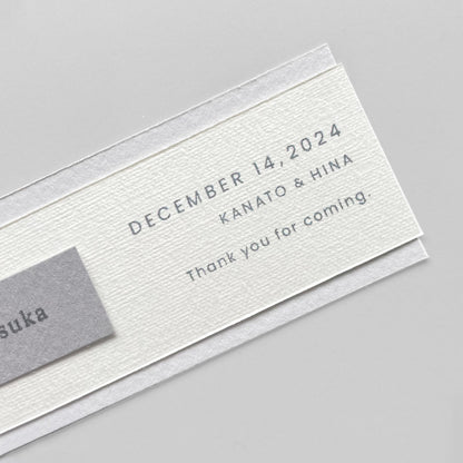 しおり型席札“shiori”[gray]|Aタイプ【結婚式 ペーパー 席札】