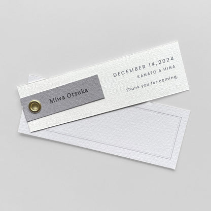 しおり型席札“shiori”[gray]|Aタイプ【結婚式 ペーパー 席札】