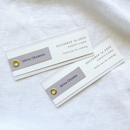 しおり型席札“shiori”[gray]|Aタイプ【結婚式 ペーパー 席札】