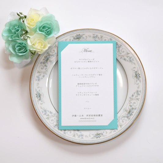 メニュー (印刷込み) スワン 結婚式 メニュー【結婚式 ペーパー メニュー表】