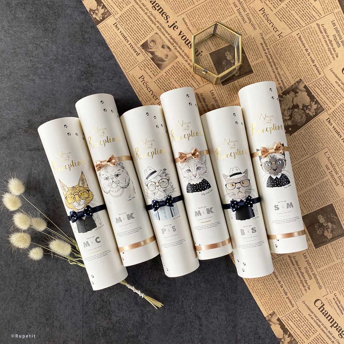 【結婚式 席次表】Cat Set(ロール)【結婚式 ペーパー 席次表】