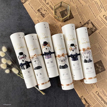 【結婚式 席次表】Dog Set(ロール)【結婚式 ペーパー 席次表】