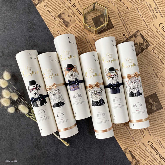 【結婚式 席次表】Dog Set(ロール)【結婚式 ペーパー 席次表】