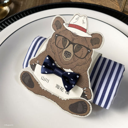 【結婚式 席札メニュー表】Anthony(立体)【結婚式 ペーパー メニュー表】