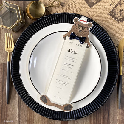 【結婚式 席札メニュー表】Anthony(立体)【結婚式 ペーパー メニュー表】