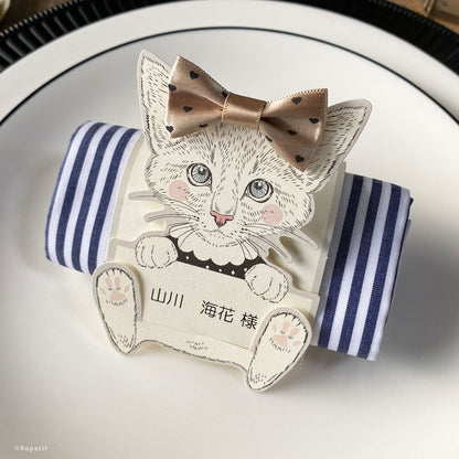 【結婚式 席札メニュー表】Lucy(立体)【結婚式 ペーパー メニュー表】