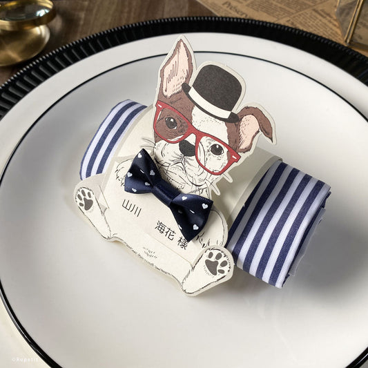 【結婚式 席札メニュー表】Harrison(立体)【結婚式 ペーパー メニュー表】