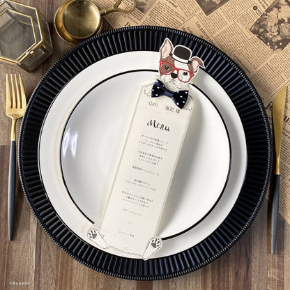 【結婚式 席札メニュー表】Harrison(立体)【結婚式 ペーパー メニュー表】