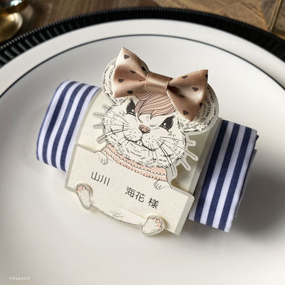 【結婚式 席札メニュー表】Annie(立体)【結婚式 ペーパー メニュー表】