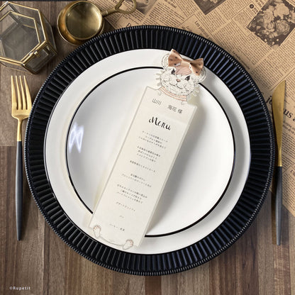 【結婚式 席札メニュー表】Annie(立体)【結婚式 ペーパー メニュー表】