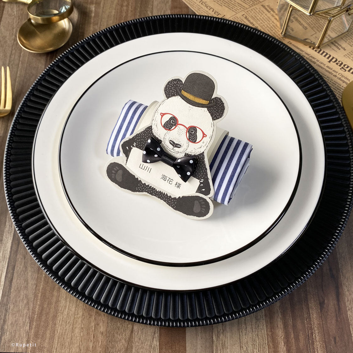 【結婚式 席札メニュー表】James(立体席札メニュー表)【結婚式 ペーパー メニュー表】