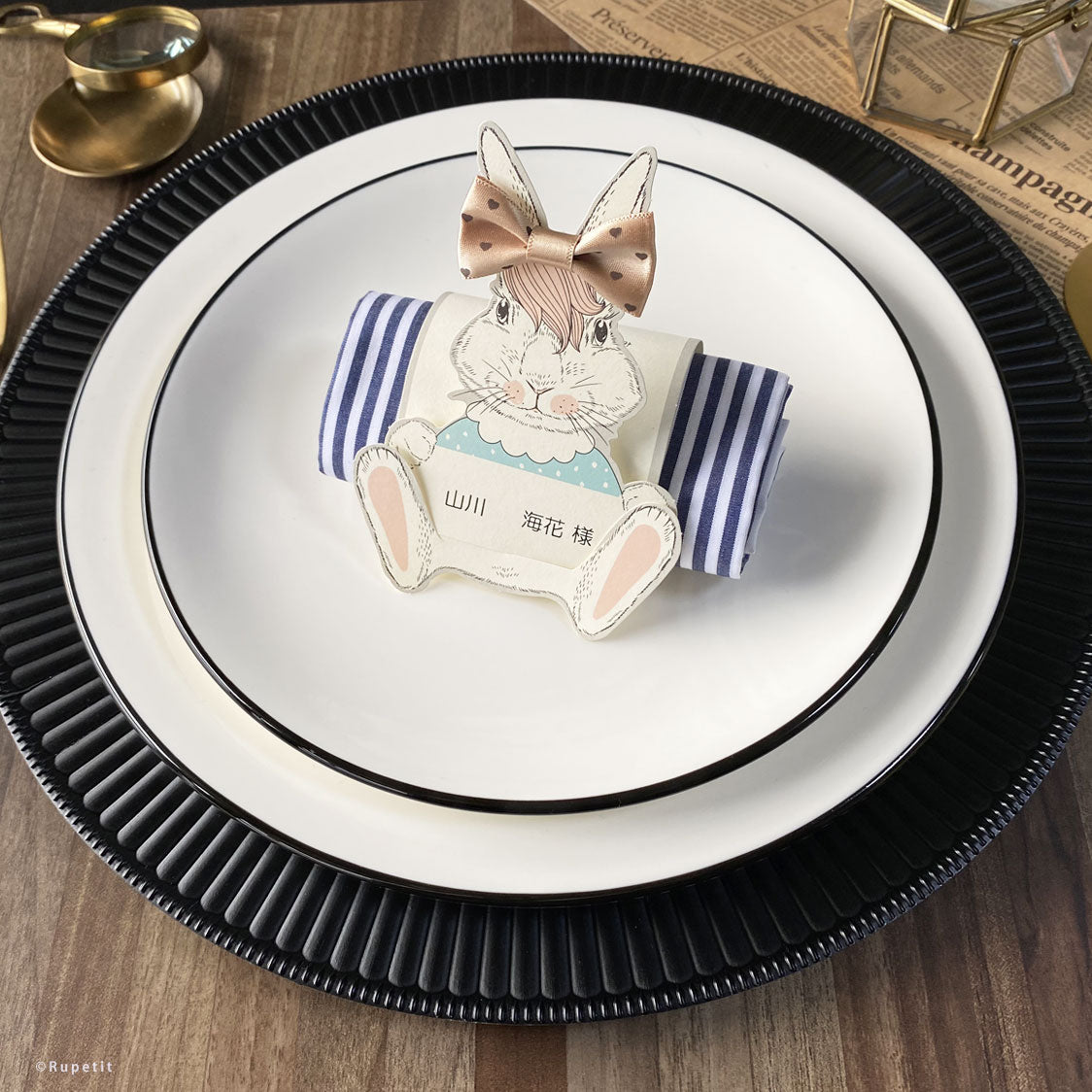 【結婚式 席札メニュー表】Sophia(立体)【結婚式 ペーパー メニュー表】