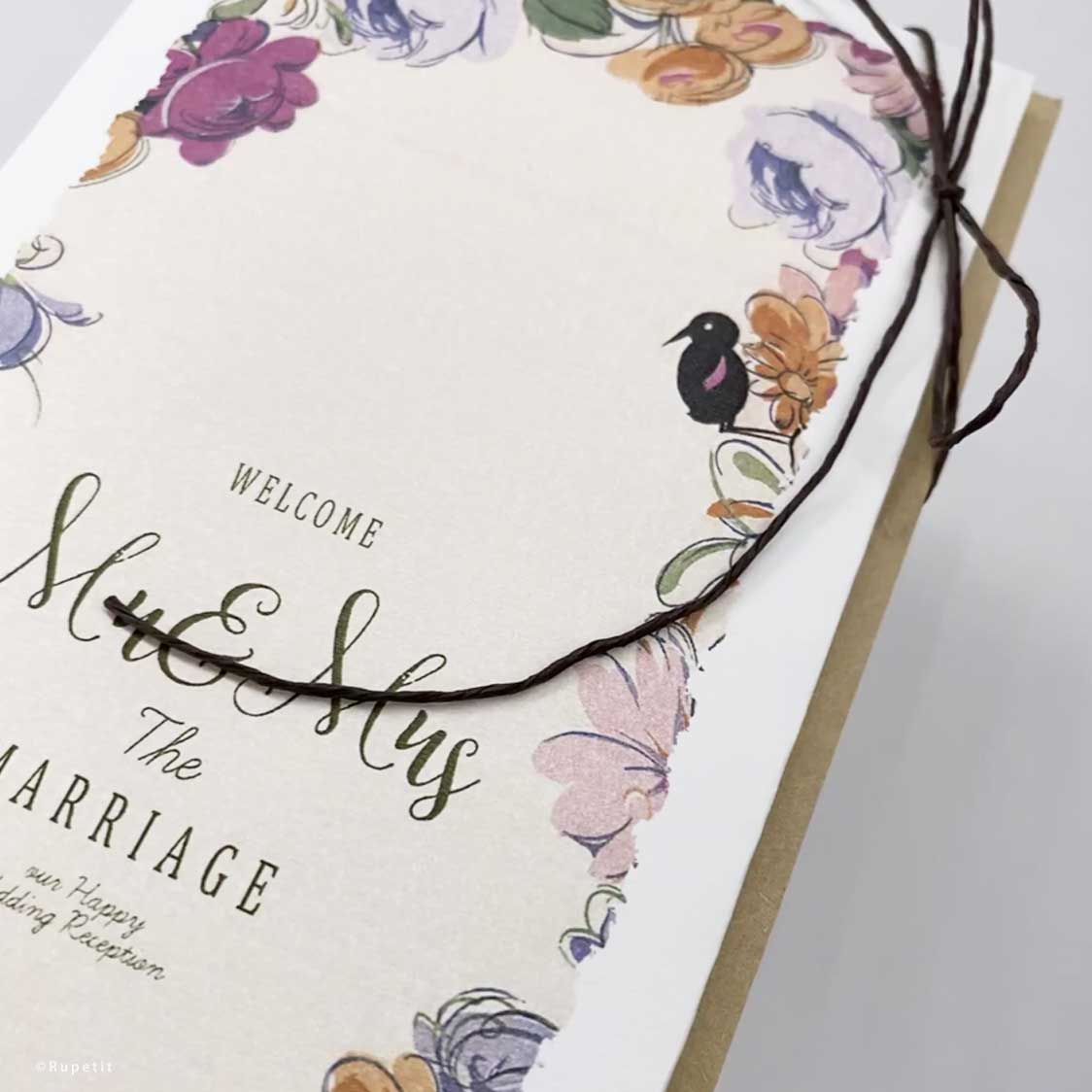 Flower bird席次表【結婚式 ペーパー 席次表】