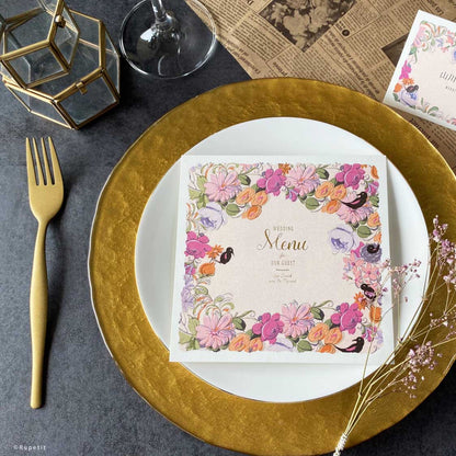 Flower bird席次表【結婚式 ペーパー 席次表】