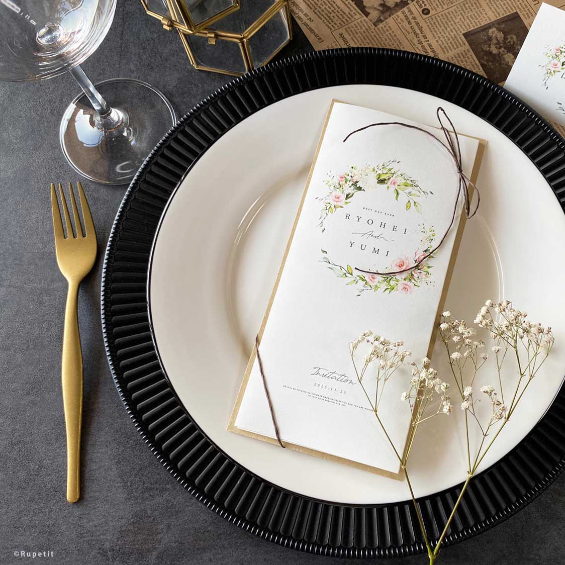 Romantic席次表【結婚式 ペーパー 席次表】