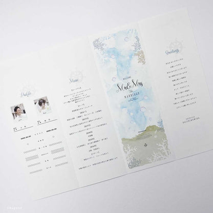 Beach席次表【結婚式 ペーパー 席次表】