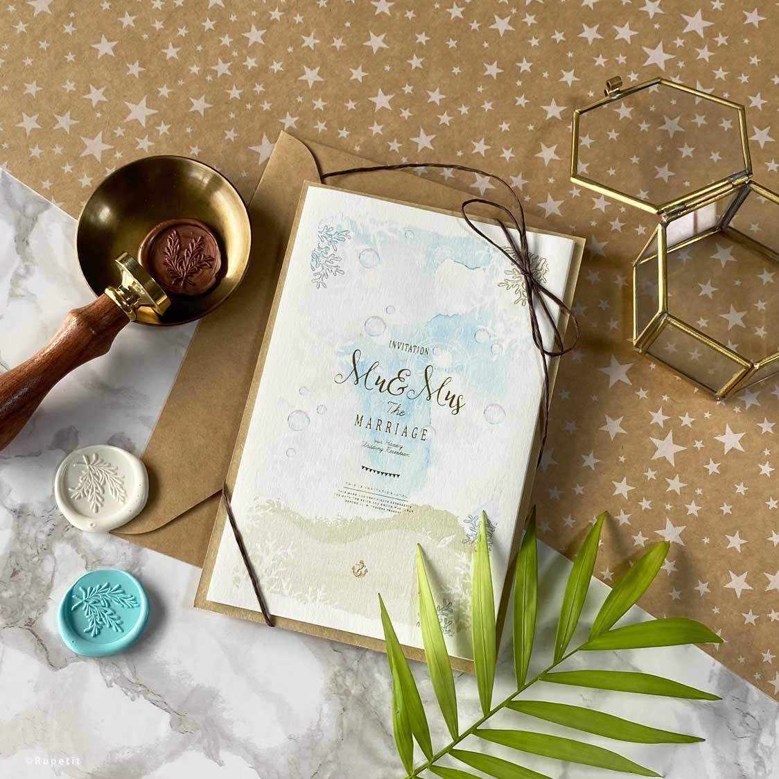 【結婚式 招待状】Beach【結婚式 ペーパー 招待状】