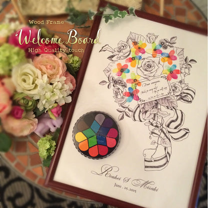 指紋ウェルカムボード(ブーケ) 【結婚式 ウェルカムボード】