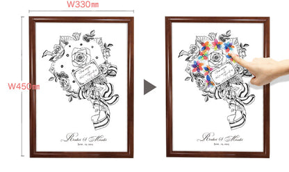 指紋ウェルカムボード(ブーケ) 【結婚式 ウェルカムボード】