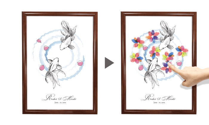 指紋ウェルカムボード(金魚) 【結婚式 ウェルカムボード】