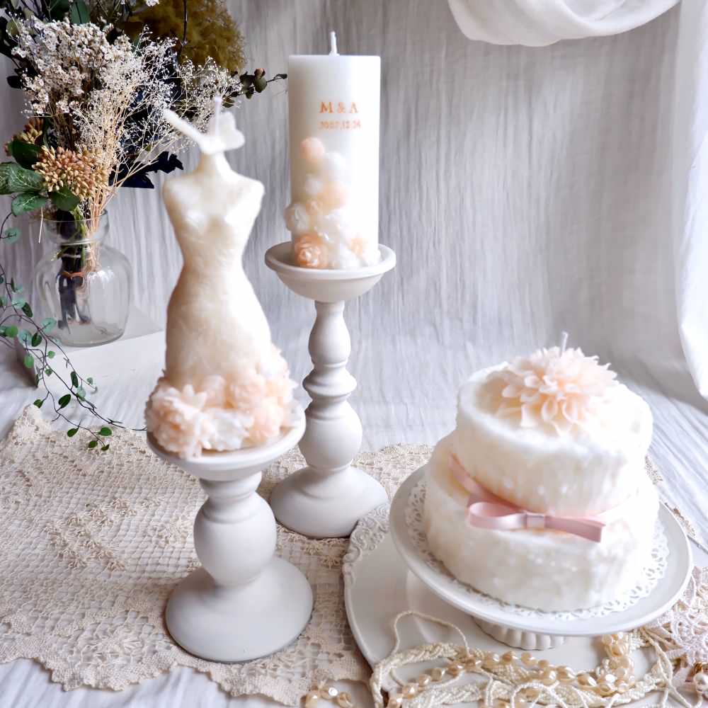 ウェルカムデコレーションキャンドルセット[DRESS] 【結婚式 その他ウェルカムグッズ オーダーメイド】