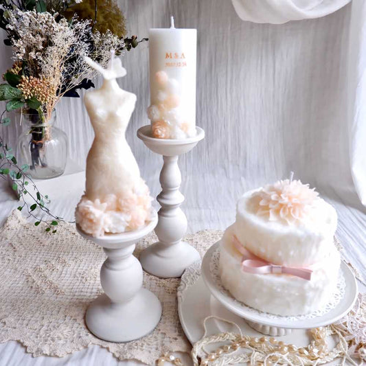 ウェルカムデコレーションキャンドルセット[DRESS] 【結婚式 その他ウェルカムグッズ オーダーメイド】