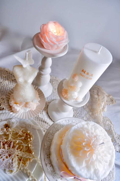 ウェルカムデコレーションキャンドルセット[DRESS] 【結婚式 その他ウェルカムグッズ オーダーメイド】