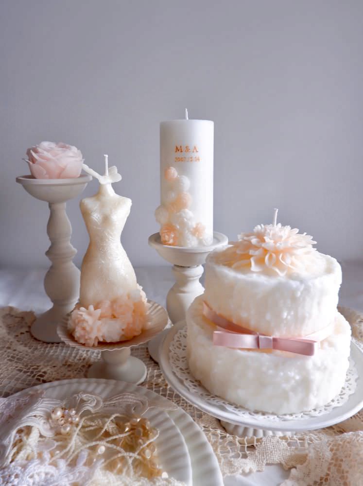 ウェルカムデコレーションキャンドルセット[DRESS] 【結婚式 その他ウェルカムグッズ オーダーメイド】