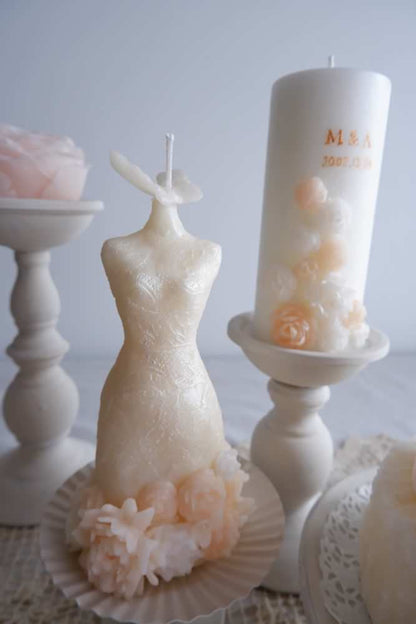 ウェルカムデコレーションキャンドルセット[DRESS] 【結婚式 その他ウェルカムグッズ オーダーメイド】