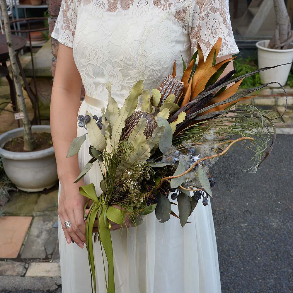 【ドライフラワー】ブーケ 【結婚式 フラワー ドライフラワー ブーケ ブートニア】