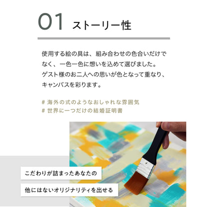 ゲスト参加型 ウェディングキャンバス 【結婚証明書 名入れ ペイントキャンバス 軽量 割れない / LINSL 日本製 ブライダル ウェディング 結婚証明書 ノンフレーム 壁掛け 立てかけ F4サイズ F6サイズに変更可】
