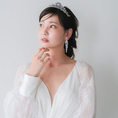 【ピアス】ジルコニア ビジュー ブライダル シルバー w40-pe128【結婚式 ピアス イヤリング】