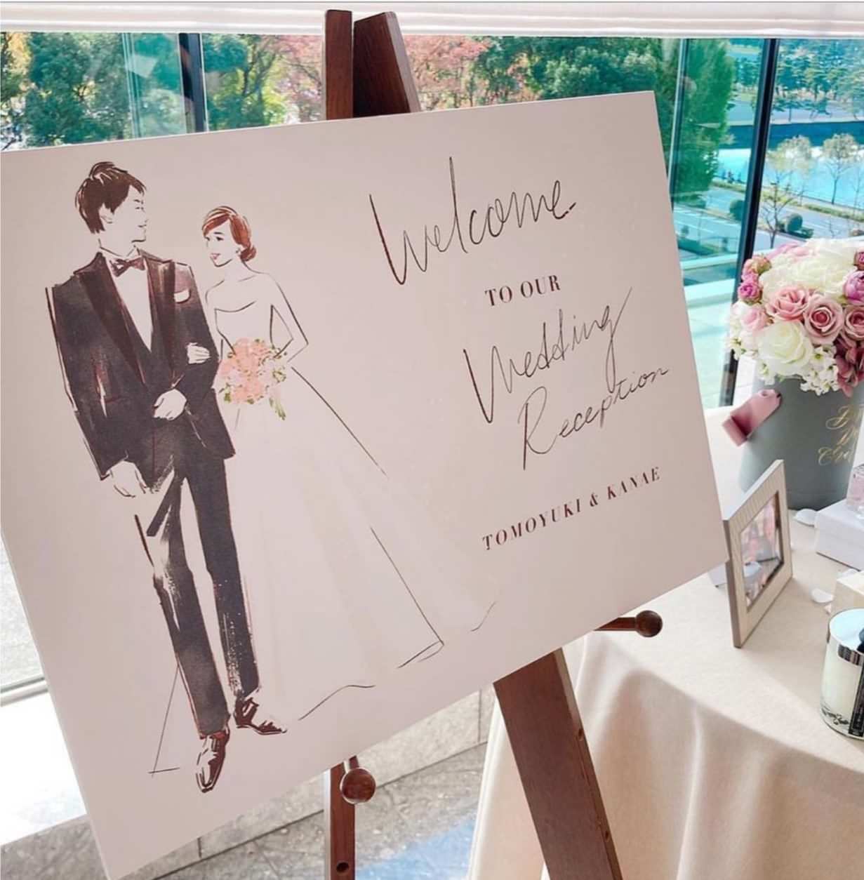 似顔絵ウェルカムボード 【A2サイズ・データ納品】 【結婚式