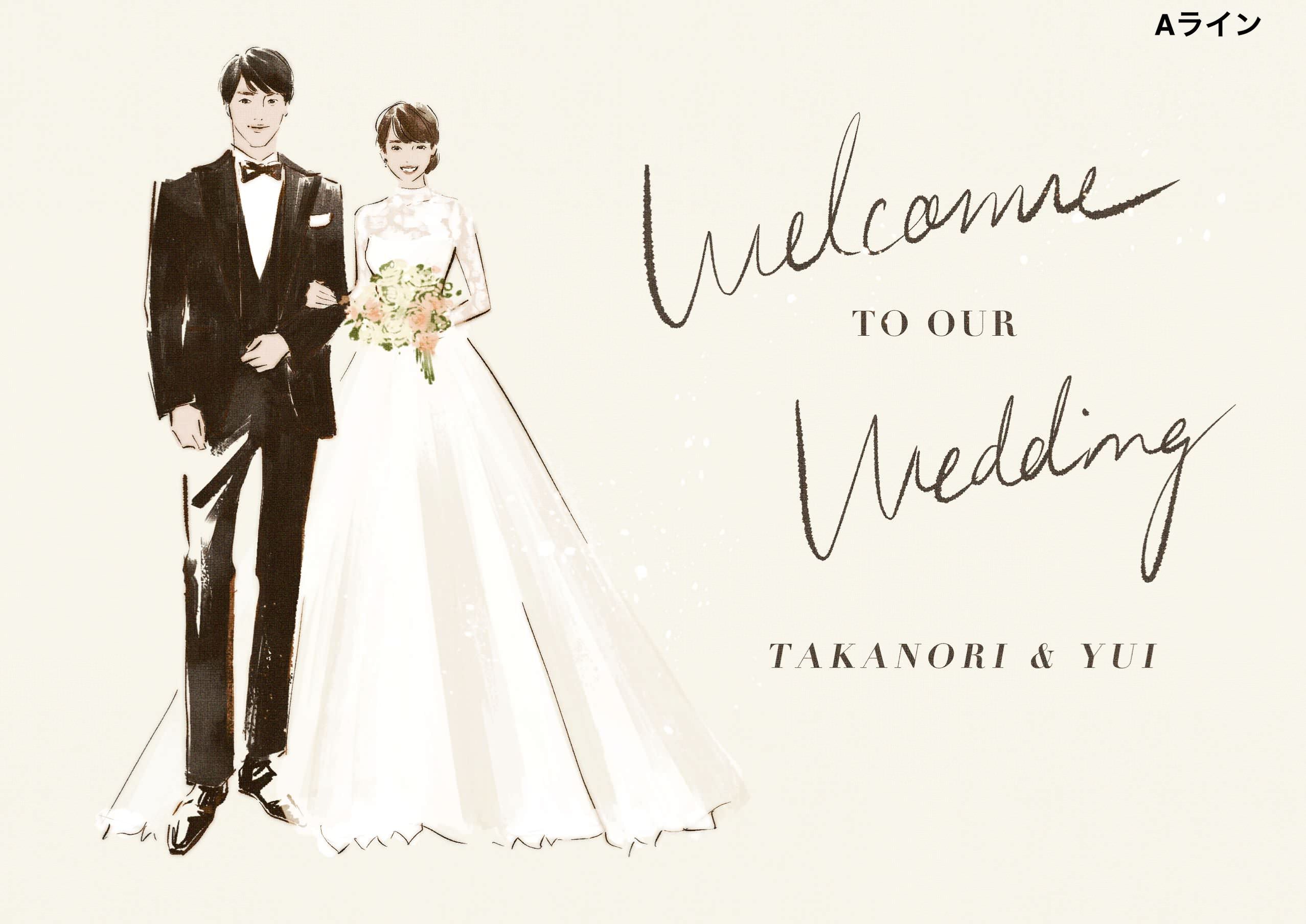 似顔絵ウェルカムボード 【A2サイズ・データ納品】 【結婚式
